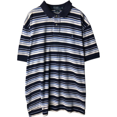 古着 ラルフローレン Ralph Lauren POLO by Ralph Lauren 半袖 ボーダー ポロシャツ メンズXL相当/eaa637336