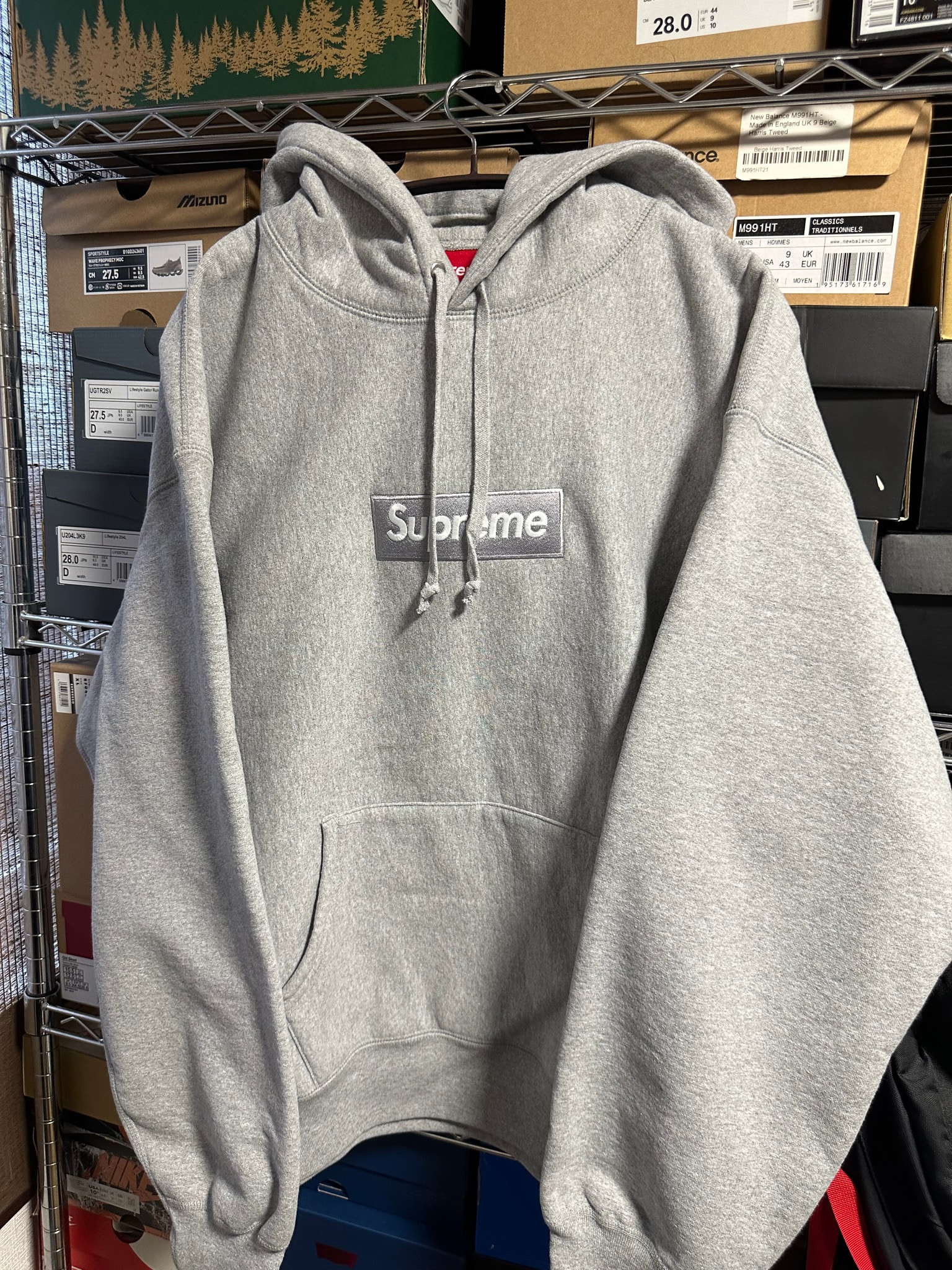 Supreme Box Logo Hooded Sweatshirt "Heather Grey" (24FW)