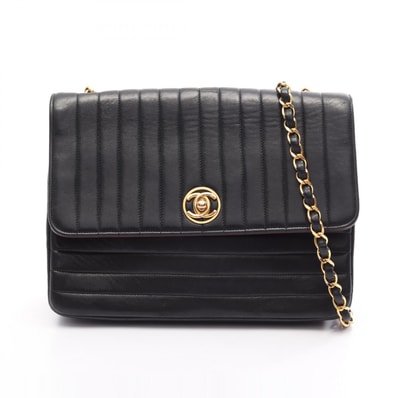 シャネル CHANEL マドモアゼル ショルダーバッグ バッグ ラムスキン(羊革) レディース ブラック系 【中古】