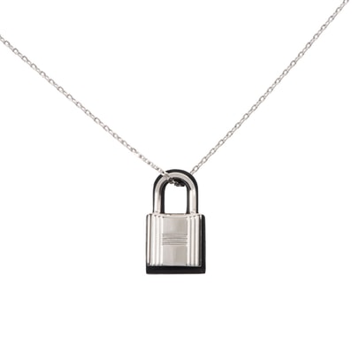 HERMES エルメス オーケリーPM ペンダント ネックレス シルバー ブラック D刻印(2019年)【中古】
