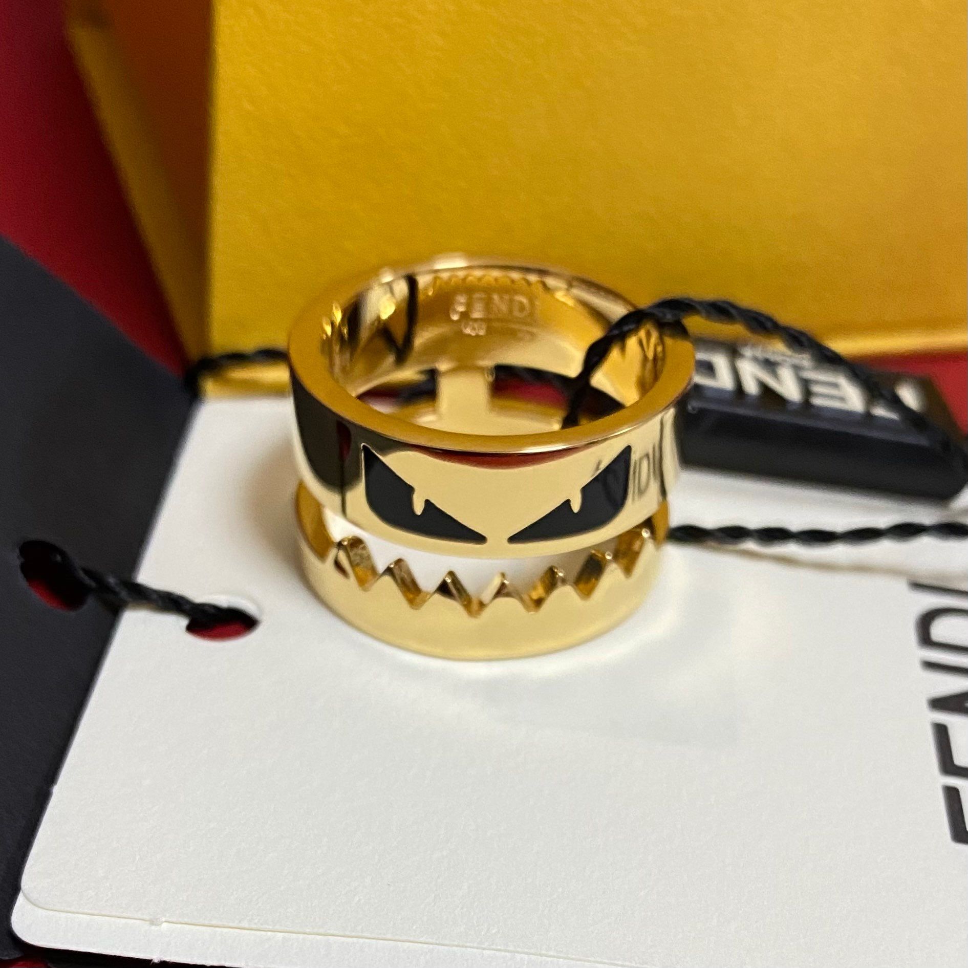 FENDI BAG BUGS EYE Ring "Gold"
