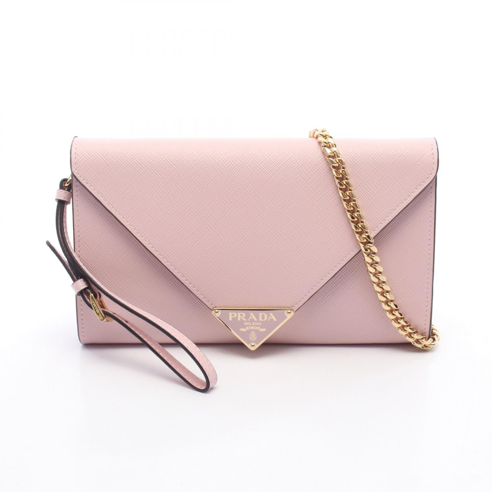 プラダ PRADA エンベロープ 2WAY セカンドバッグ クラッチバッグ バッグ サフィアーノレザー レディース ピンク系 1MF0342CLQF0E18 【新品】