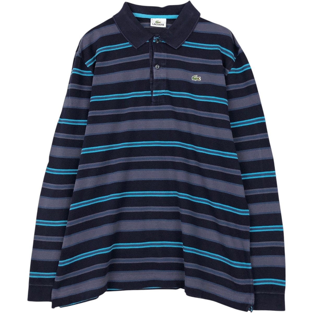 古着 ラコステ LACOSTE マルチボーダー 長袖 ボーダー ポロシャツ 6 メンズXL相当/eaa667146