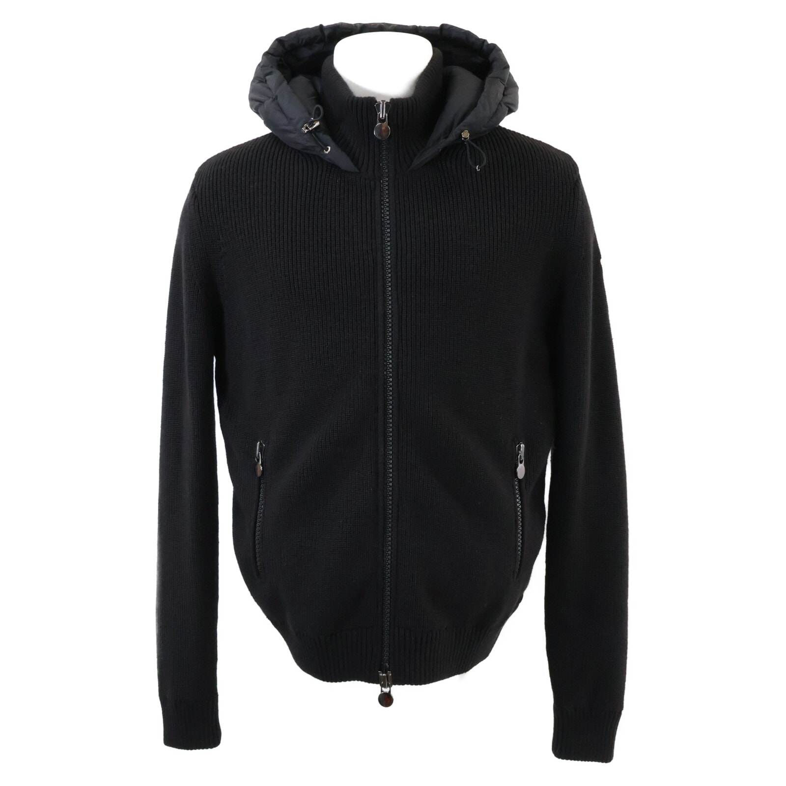 モンクレール 美品 MAGLIONE TRICOT CARDIGAN ニット切替 ダウン L