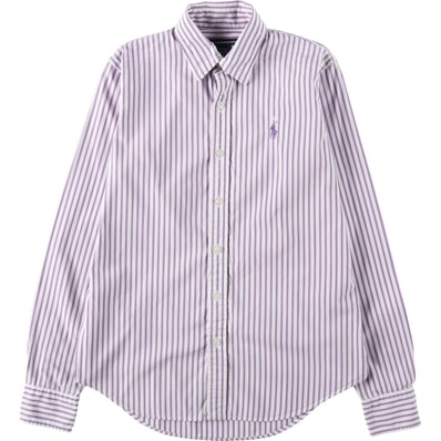 古着 ラルフローレン Ralph Lauren RALPH LAUREN SPORT SLIM FIT 長袖 コットンストライプシャツ レディースS相当/eaa637798