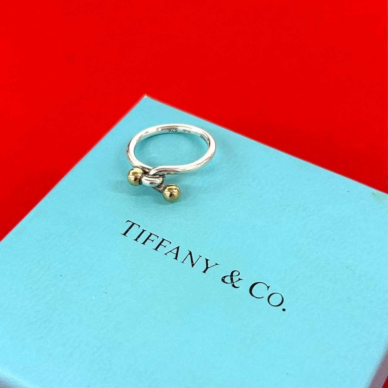 TIFFANY&Co. ティファニー ラブノット リング シルバー925 K18イエローゴールド リング・指輪 10号 シルバー
 33270