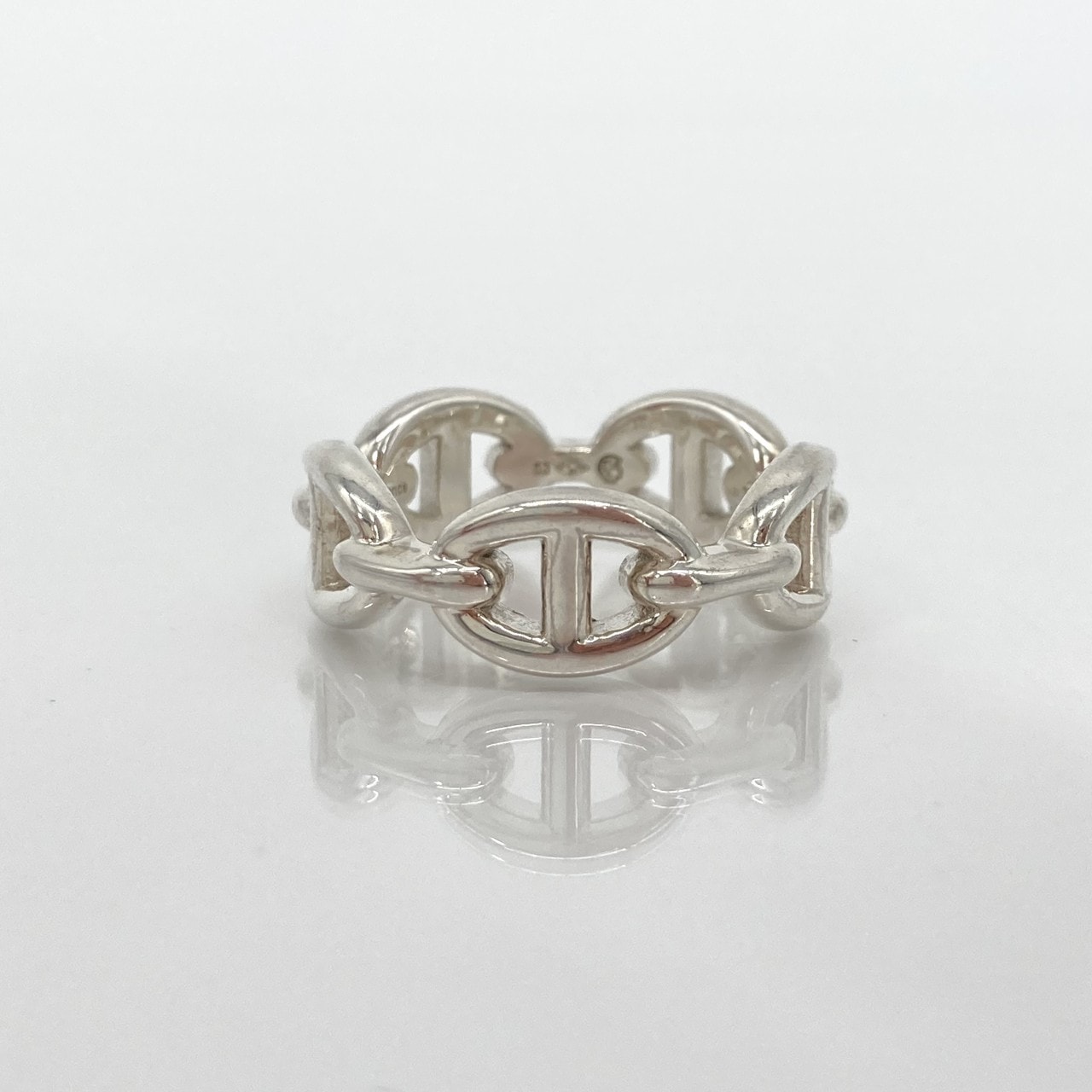 Hermes Chaine D'ancre Enchainee Ring PM "Silver"