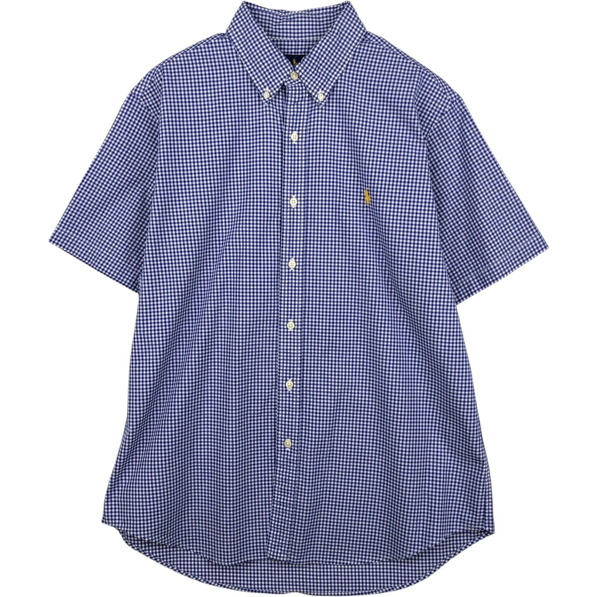 古着 ラルフローレン Ralph Lauren ギンガムチェック 半袖 ボタンダウン チェックシャツ メンズL相当/eaa655867