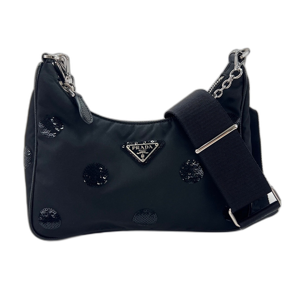 プラダ PRADA 2005Re-Nylon スパンコール 2WAY ショルダーバッグ【中古】