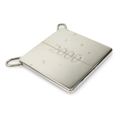 エルメス HERMES ネックレス 2000 ペアペンダント レザー/メタル シルバー/ブラック レディース【中古】 e61209a