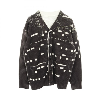 サカイ Sacai sacai × INTERSTELLAR カーディガン 衣料品 トップス ウール メンズ ブラック系 / アイボリー系 / グリーン系 【中古】