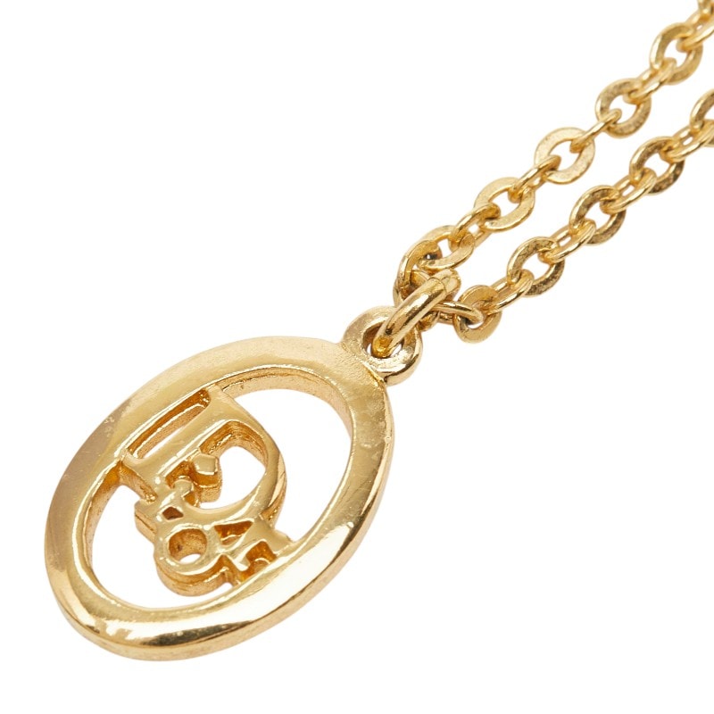 ディオール ヴィンテージ ロゴ ネックレス ゴールド メッキ レディース Dior 【中古】