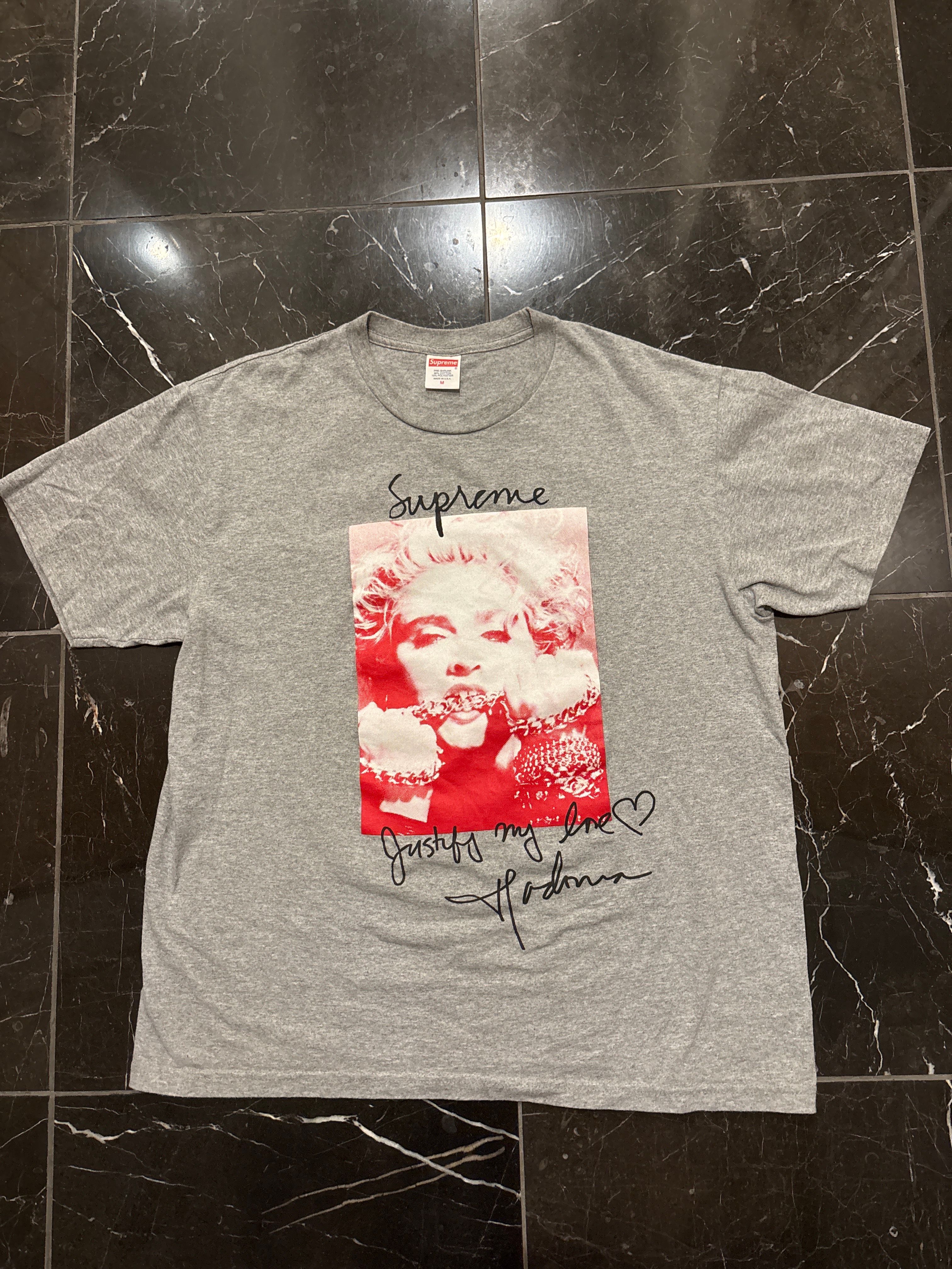 シュプリーム マドンナ Tシャツ "グレー"