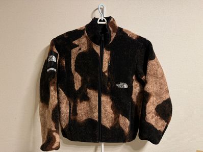 Supreme x The North Face Bleached Denim Print Fleece Jacket "Black"
