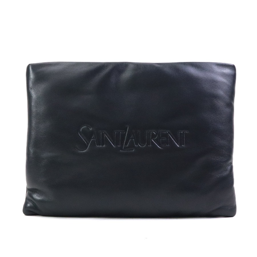 サンローラン SAINT LAURENT クラッチバッグ レザー ブラック ユニセックス 779512【中古】 56747c