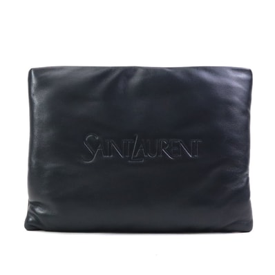 サンローラン SAINT LAURENT クラッチバッグ レザー ブラック ユニセックス 779512【中古】 56747c