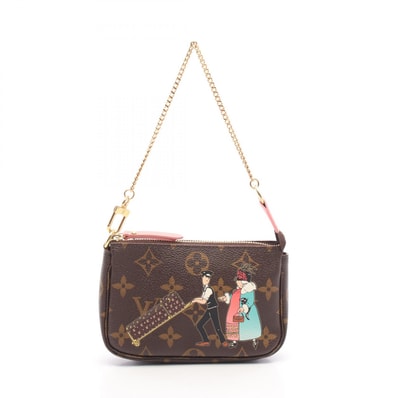 ルイ・ヴィトン LOUIS VUITTON ミニ ポシェット アクセソワール モノグラム ポーターライン ハンドバッグ バッグ PVCコーティングキャンバス レディース ブラウン系 / マルチカラー M60290 【中古】