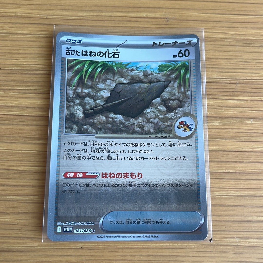古びたはねの化石 C :モンスターボールミラー [SV11W 081/086](拡張パック「ホワイトフレア」)