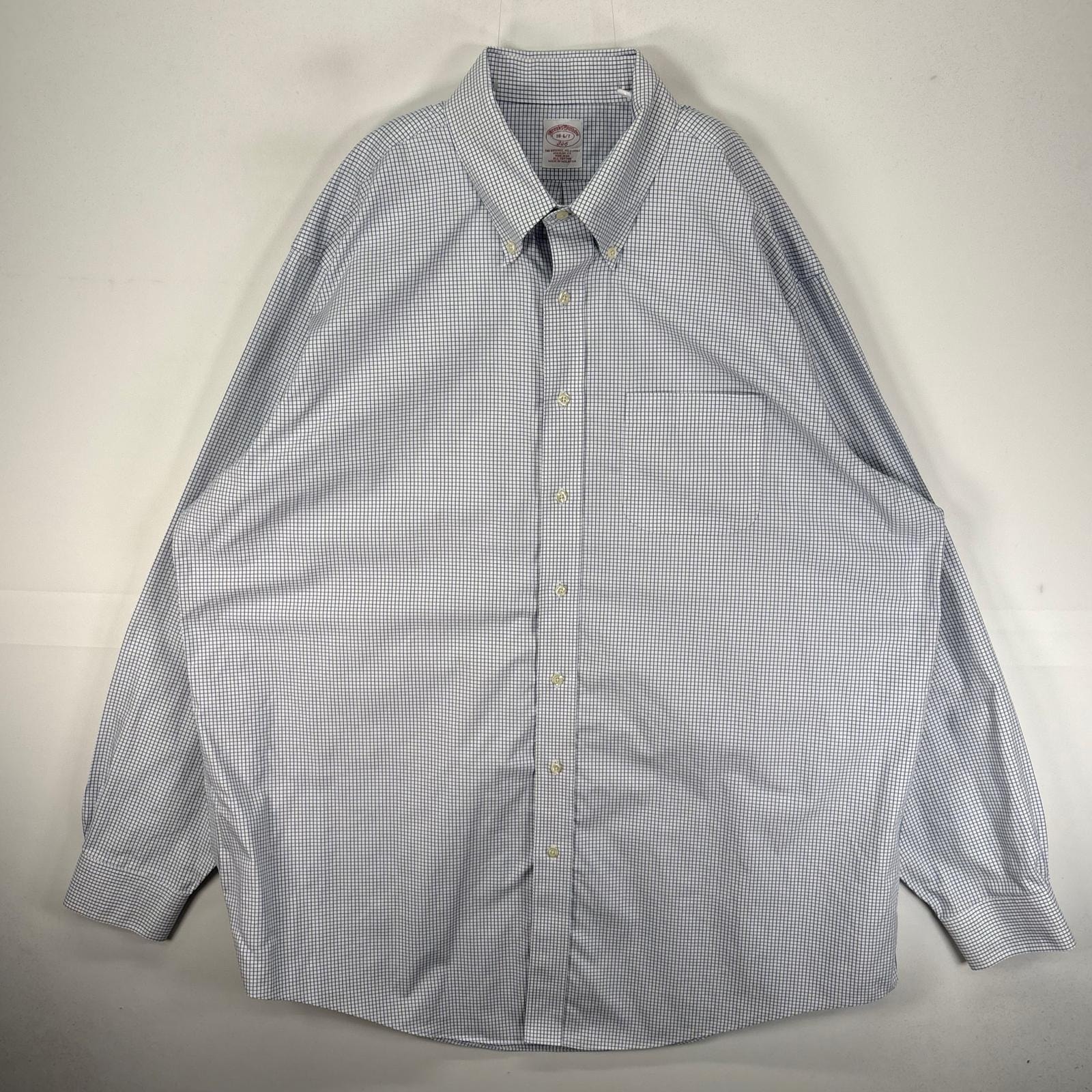古着 ブルックスブラザーズ Brooks Brothers 長袖シャツ ボタンダウン 胸ポケット 2XL  ホワイト系 チェック メンズ