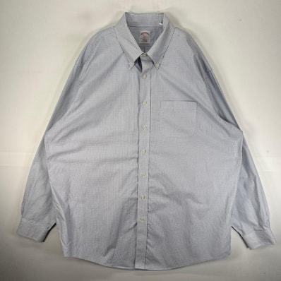 古着 ブルックスブラザーズ Brooks Brothers 長袖シャツ ボタンダウン 胸ポケット 2XL ホワイト系 チェック メンズ