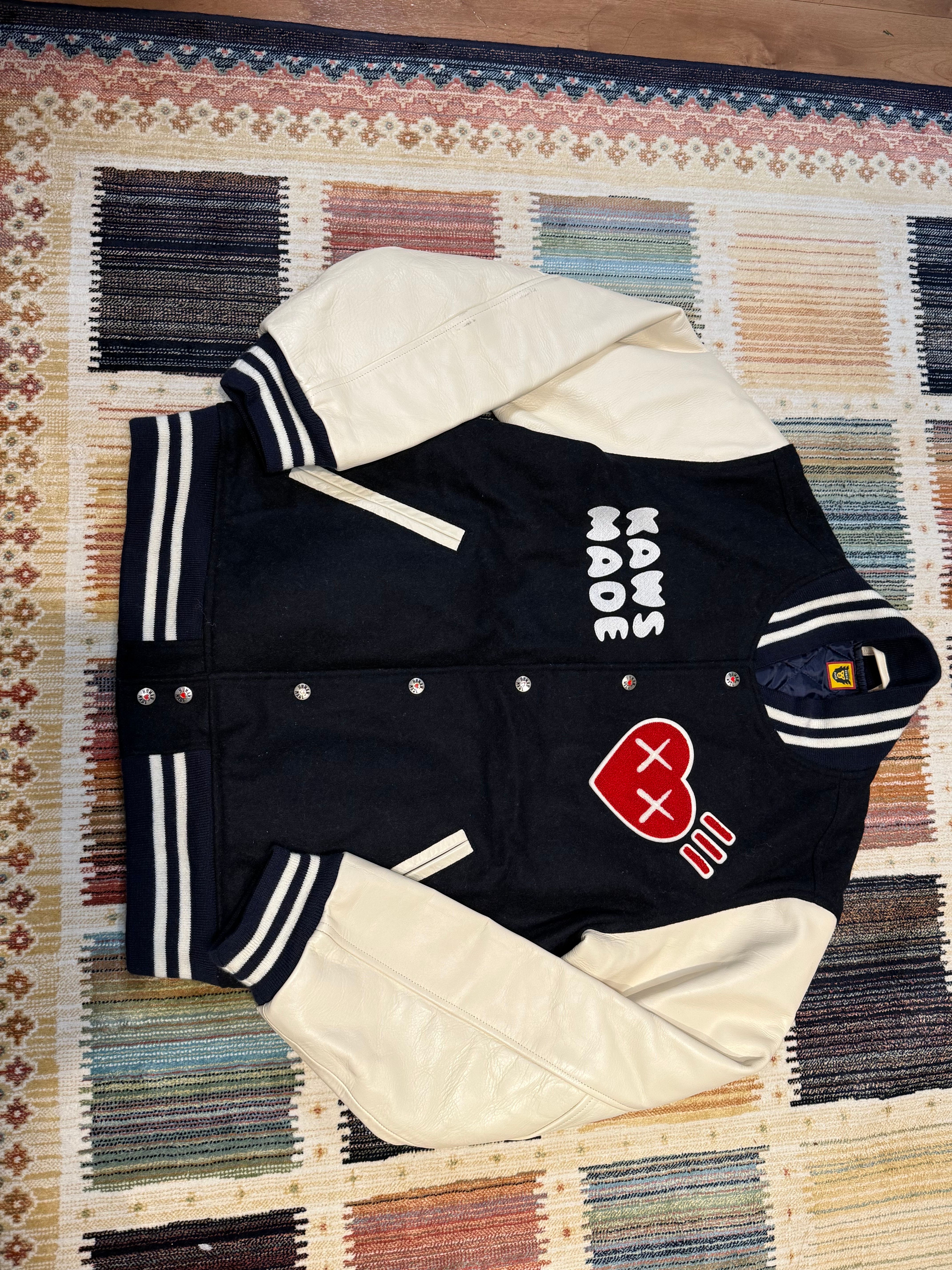 HUMAN MADE x KAWS VARSITY JACKET "Navy"