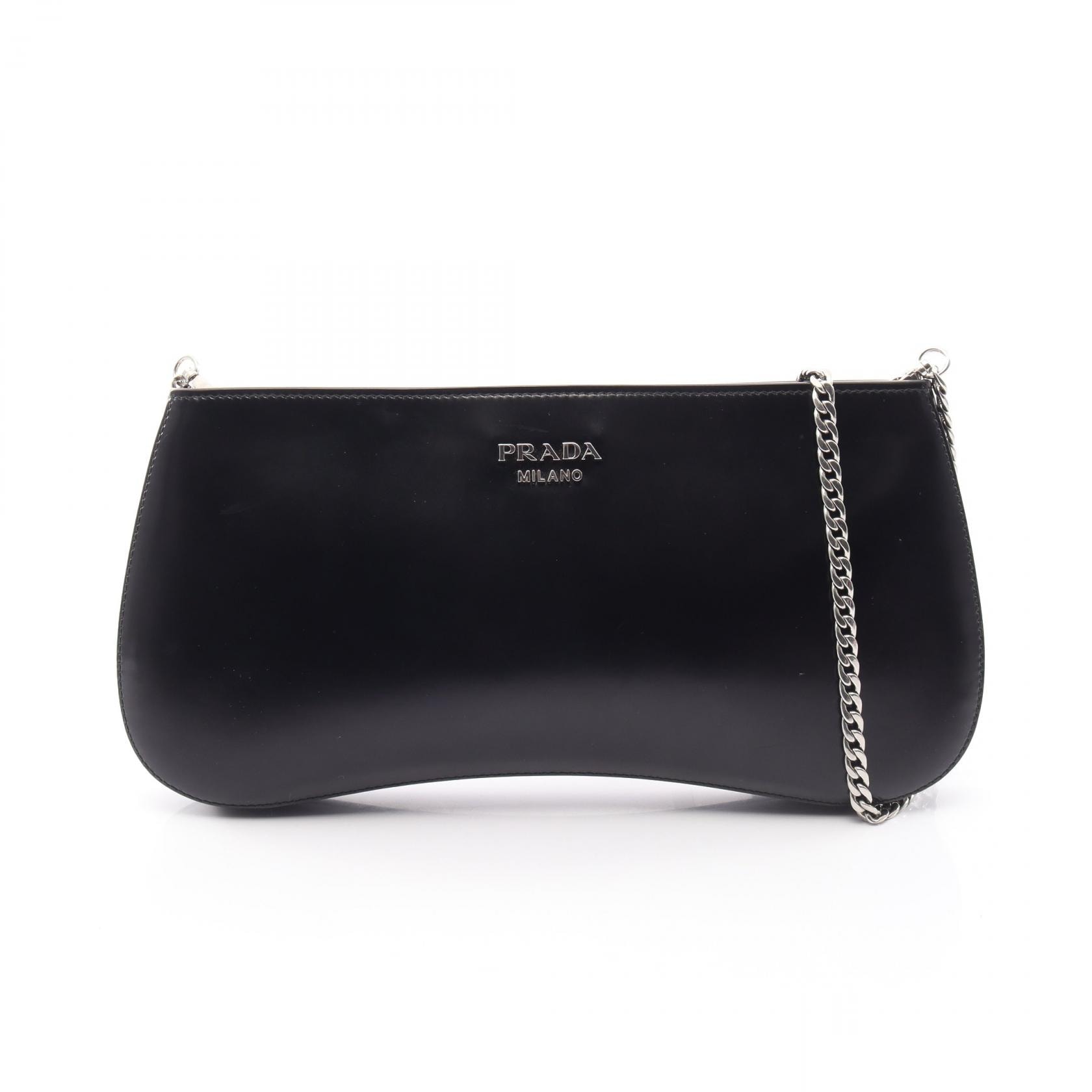 プラダ PRADA シドニー ショルダーバッグ バッグ レザー レディース ブラック系 1BF085 【中古】