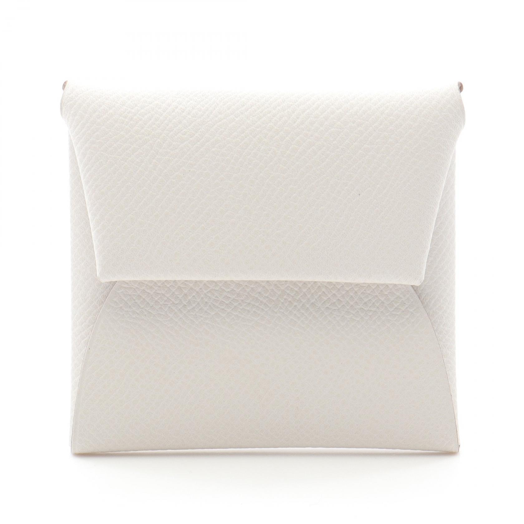 エルメス HERMES バスティア コインケース 財布 レザー ヴォーエプソン ヴォーエプソン グリペール W刻印(2024年製造) レディース ホワイト系 【中古】