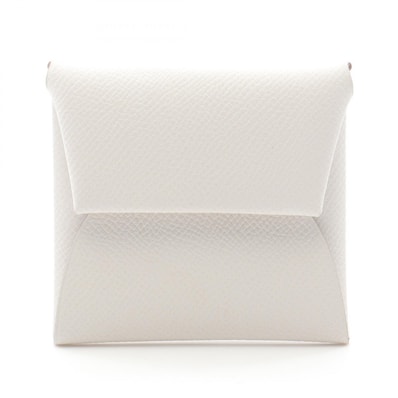 エルメス HERMES バスティア コインケース 財布 レザー ヴォーエプソン ヴォーエプソン グリペール W刻印(2024年製造) レディース ホワイト系 【中古】