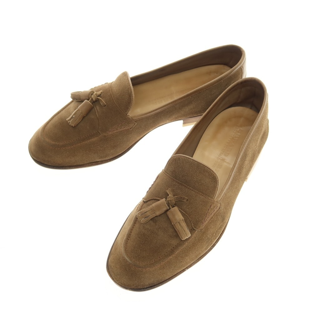 【中古】エドワードグリーン EDWARD GREEN PORTLAND スエード レザー タッセルローファー ブラウン【サイズ6】【メンズ】