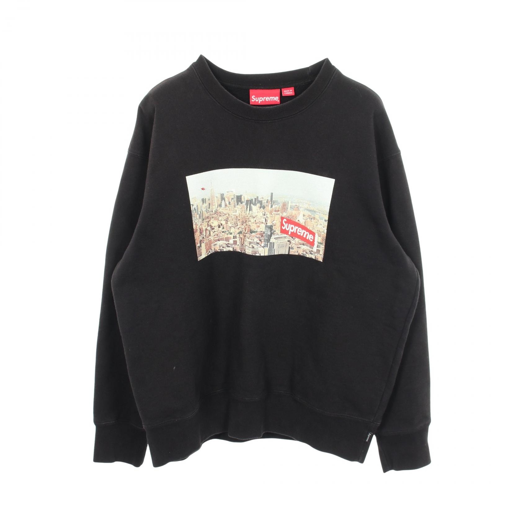 シュプリーム Supreme Aerial Crewneck グラフィックプリント 裏起毛 スウェット 衣料品 トップス コットン メンズ ブラック系 【中古】
