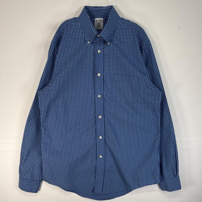 古着 ブルックスブラザーズ Brooks Brothers 長袖シャツ 1818 REGENT 胸ポケ M ブルー系 チェック メンズ