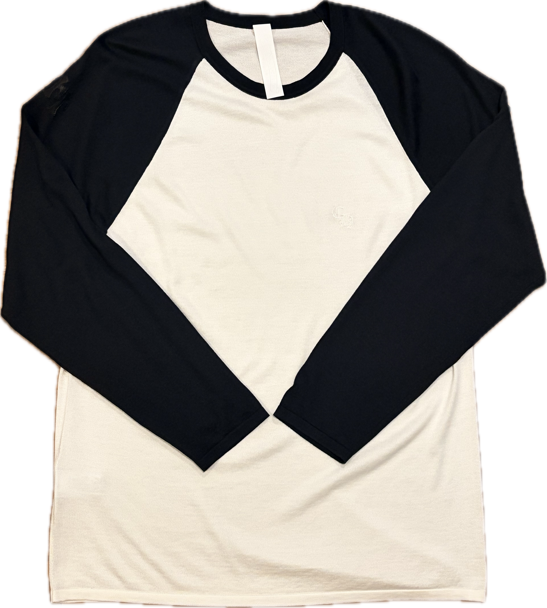 Chrome Hearts 3 Cross Patch CH Logo Embroidery Raglan L/S T-Shirt "White/Black"