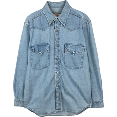 古着 リーバイス Levi's 長袖 デニムウエスタンシャツ メンズS相当/eaa666242