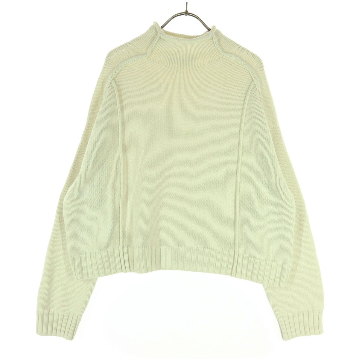 ZARA ザラ 長袖 ハイネック ニット L アイボリー