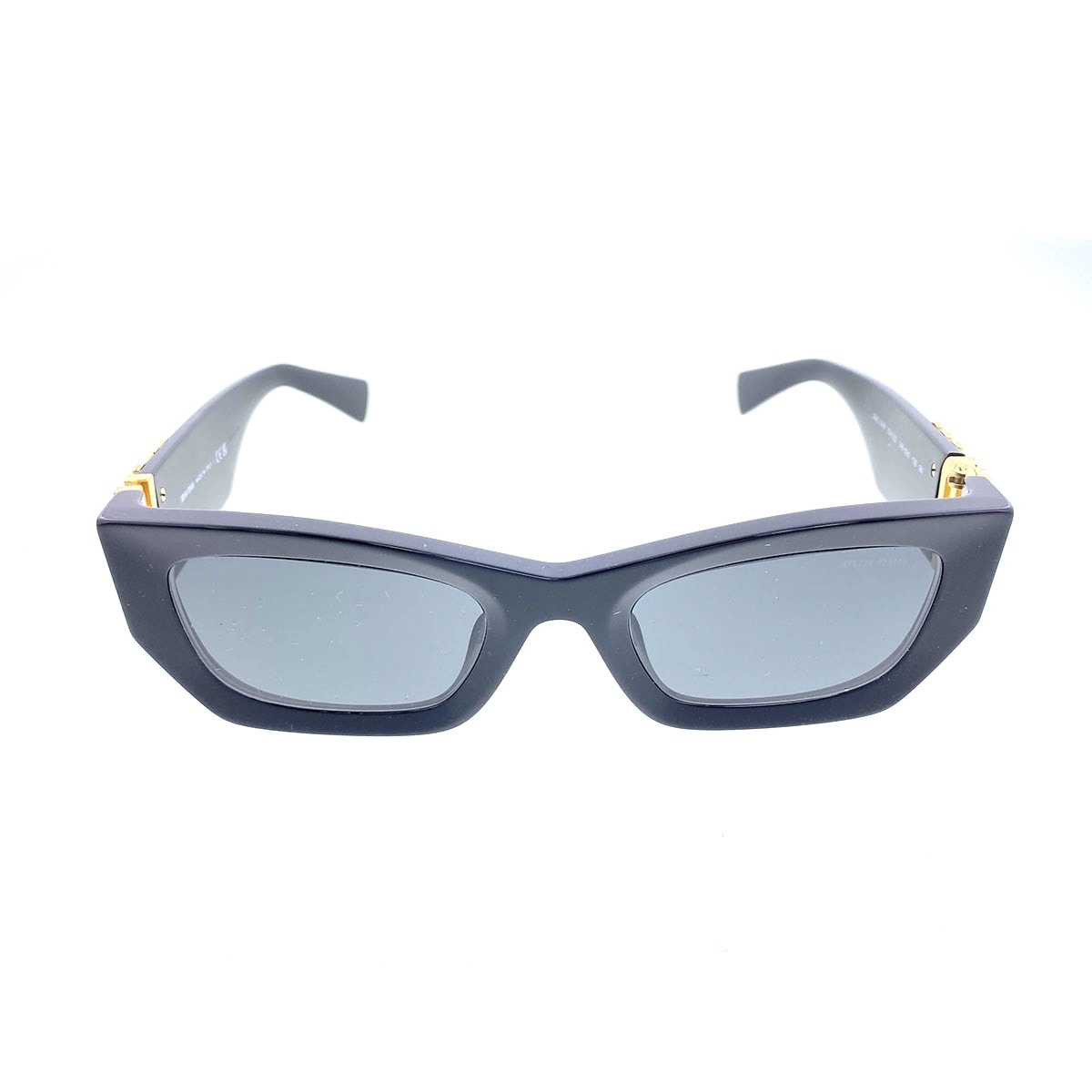 MIUMIU ミュウミュウ グリンプス サングラス サングラス SMU09W アセテート ブラック ゴールド金具 レディース【中古】