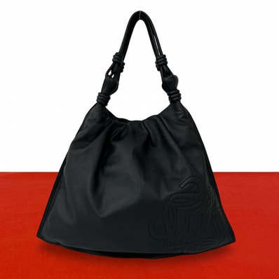 LOEWE ロエベ フラメンコ ホーボーバッグ アナグラム ロゴ レザー トートバッグ ブラック
48980