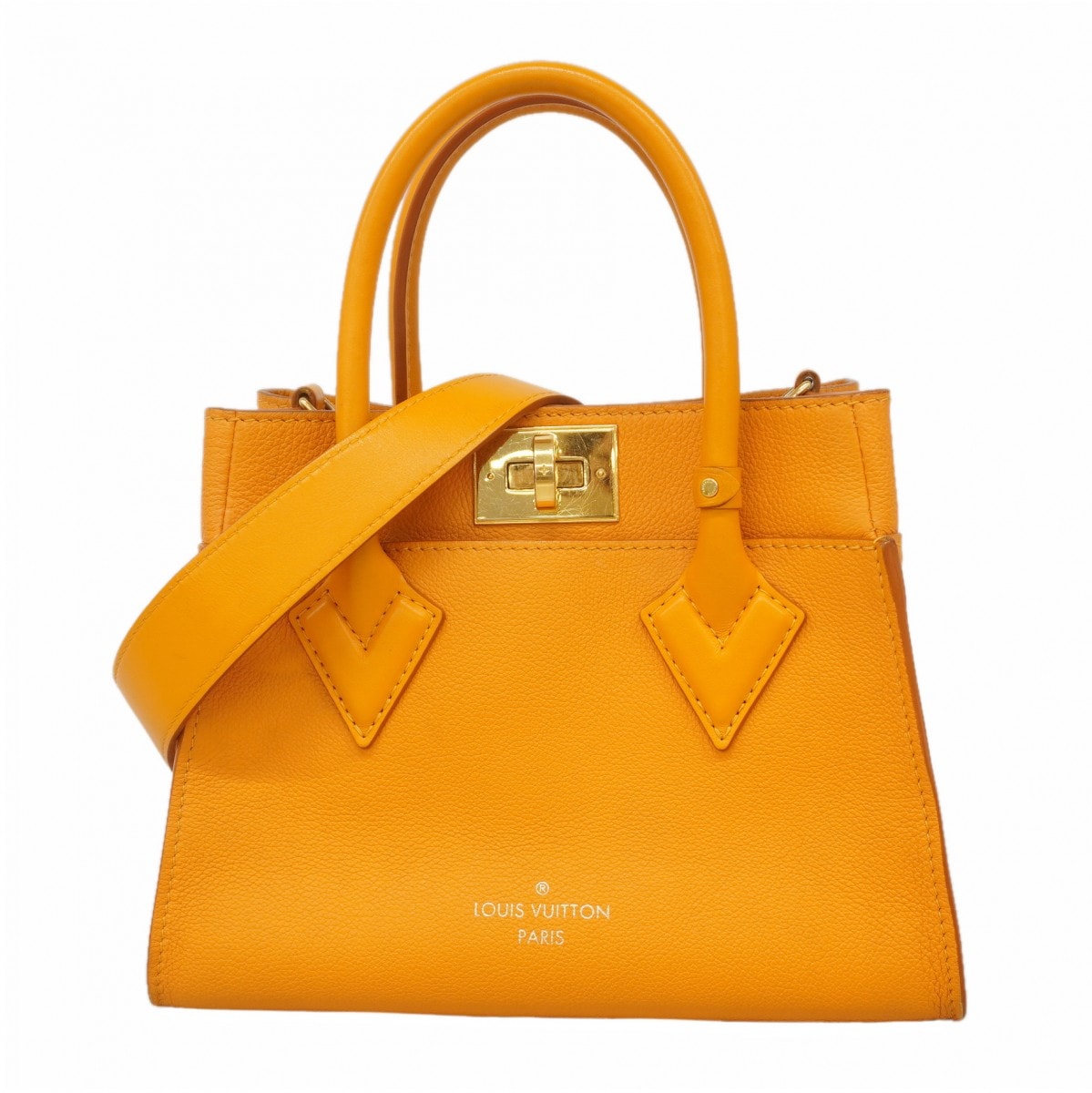 ★最終価格★SALE【6db1189】ルイヴィトン ハンドバッグ カーフ オンマイサイドPM M57730 サマーゴールド 2wayバッグ【中古】レディース