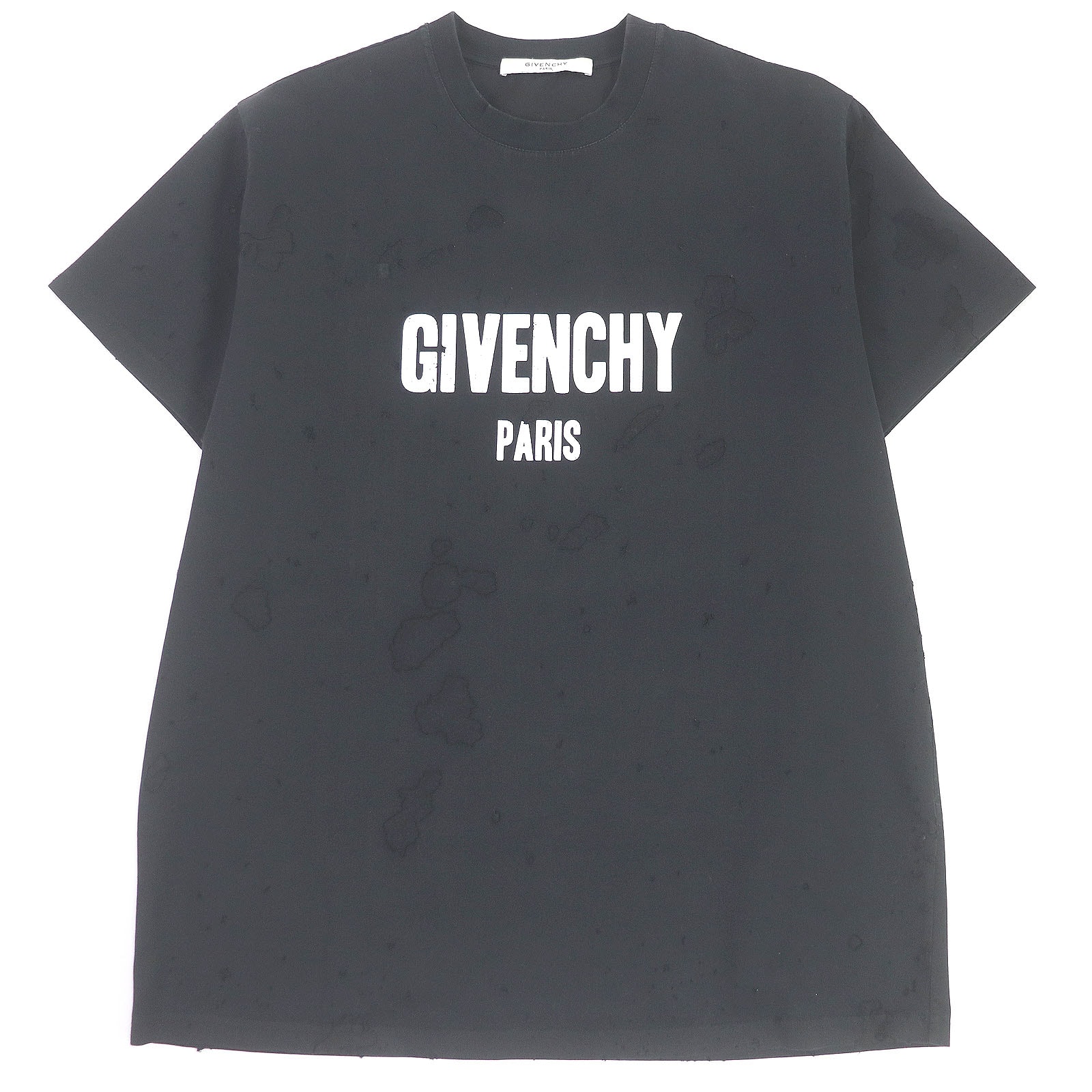 美品 ジバンシィ デストロイ加工 ロゴ 半袖Tシャツ XS BM70383Y0B