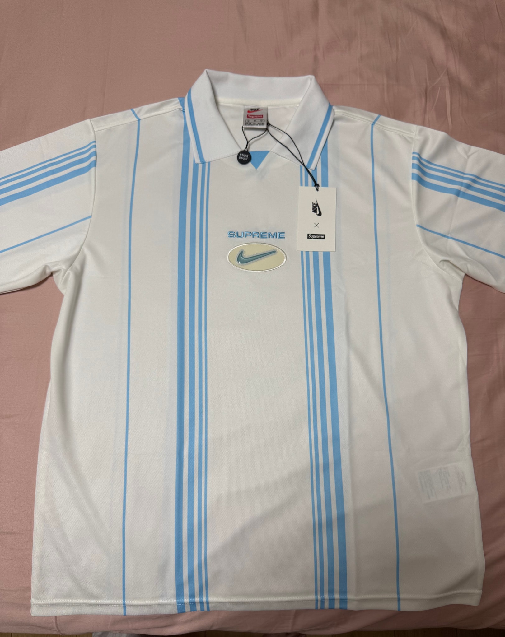 Supreme / Nike Jewel Stripe Soccer Jersey "White"