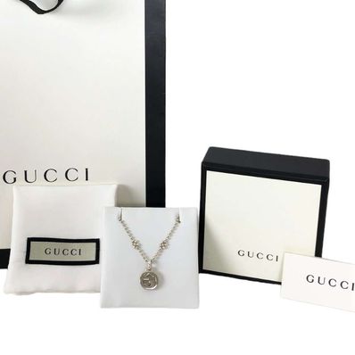GUCCI Silver Necklace With Interlocking G