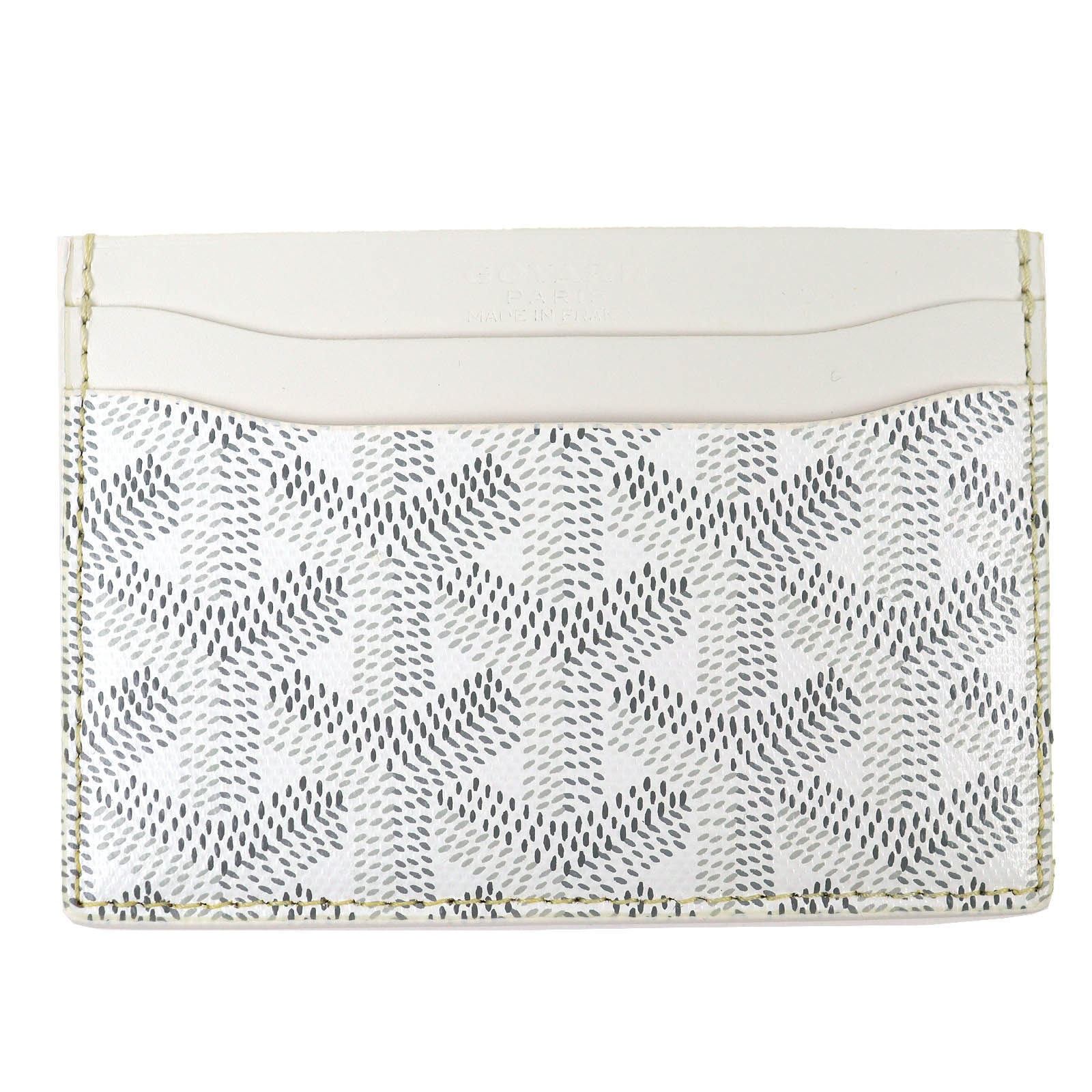 未使用品 ゴヤール カードケース サンシュルピス ヘリンボーン ホワイト グレー