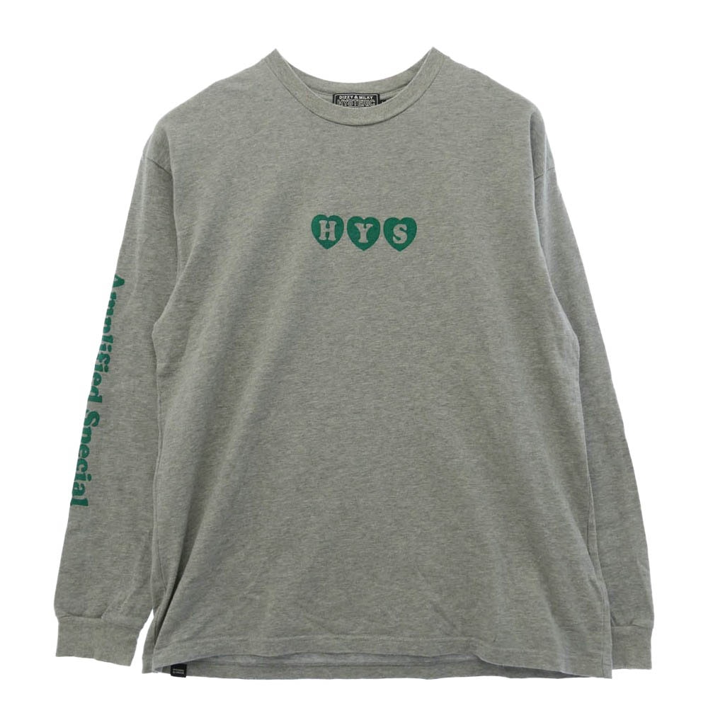 HYSTERIC GLAMOUR ヒステリックグラマー 02223CL14 02223CL14 HEART OF HYS 長袖 カットソー Tシャツ グレー系 L【中古】