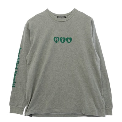 HYSTERIC GLAMOUR ヒステリックグラマー 02223CL14 02223CL14 HEART OF HYS 長袖 カットソー Tシャツ グレー系 L【中古】