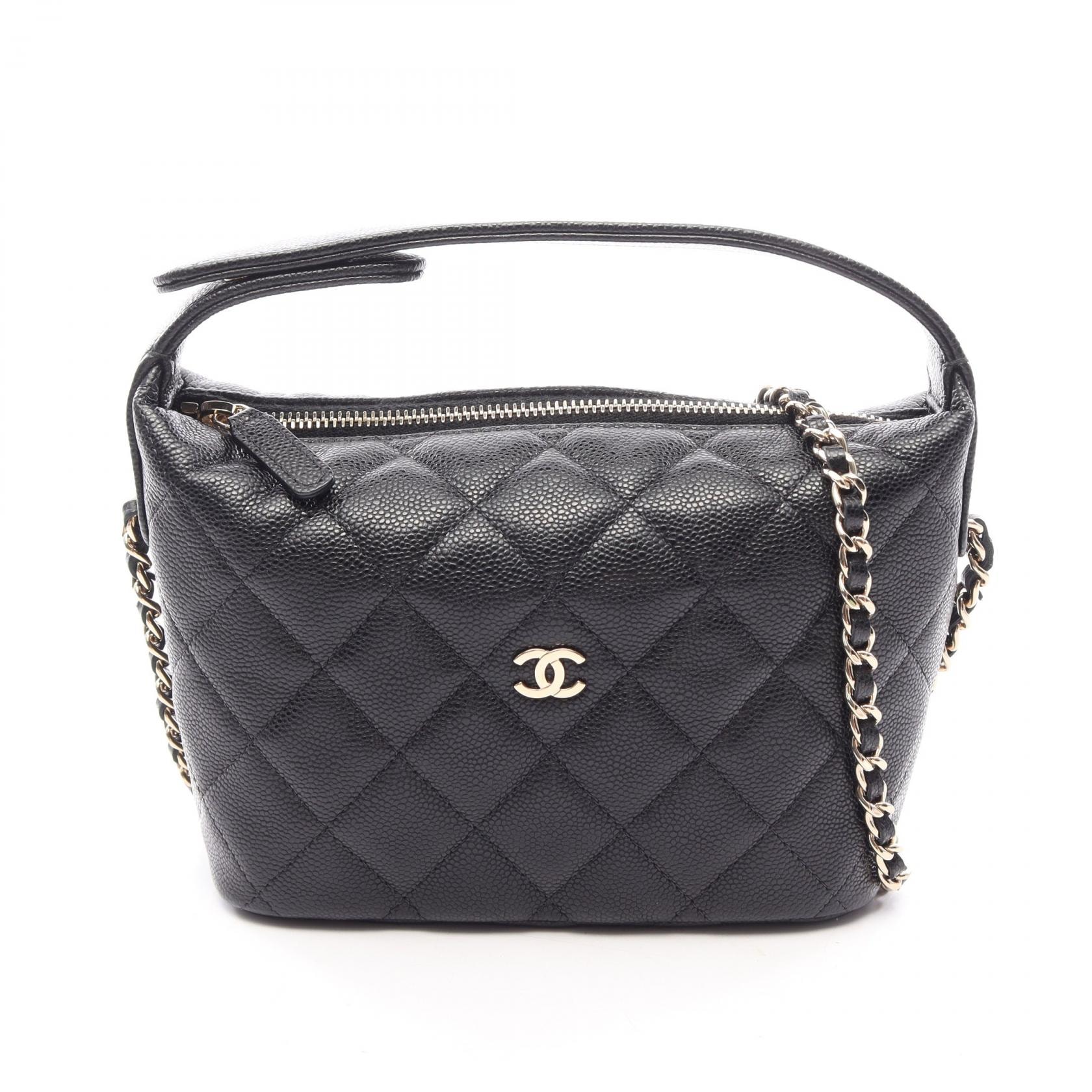 シャネル CHANEL タイムレスクラシック マトラッセ ホーボーバッグ 2WAY ショルダーバッグ バッグ キャビアスキン(グレインドカーフ) レディース ブラック系 AP4386 【中古】