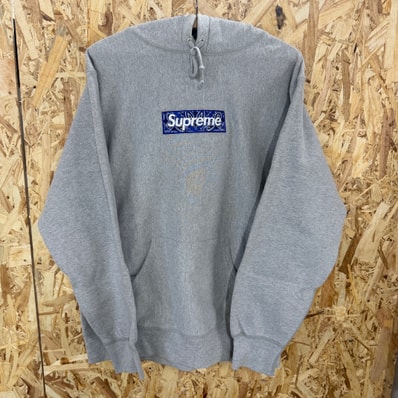 Supreme Bandana Box Logo Hooded Sweatshirt "Grey"
