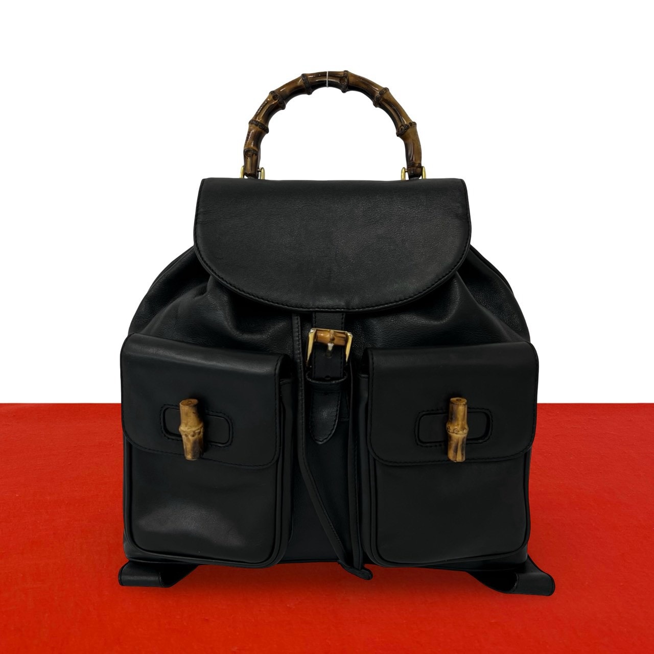 GUCCI グッチ バンブー レザー リュックサック ブラック
22569
