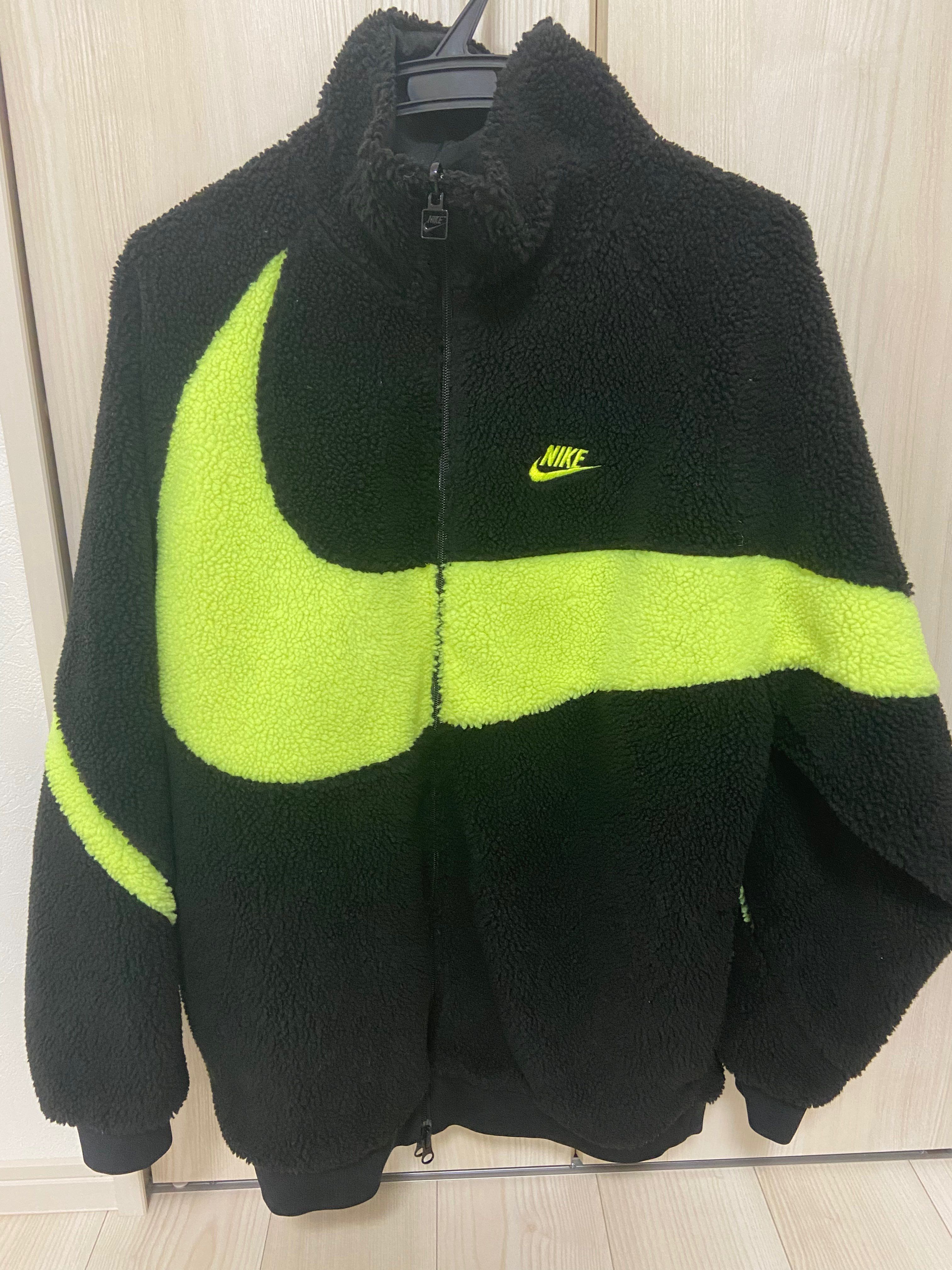 Nike Big Swoosh Reversible Boa Jacket"Black Neon"