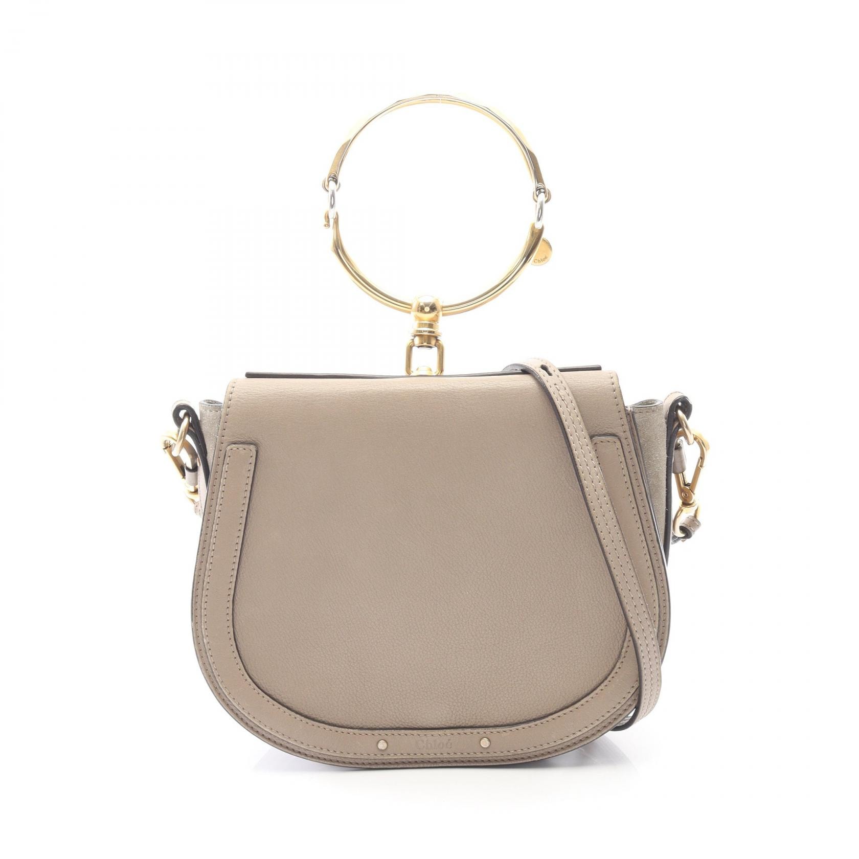 クロエ Chloe ナイル ミディアム ブレスレット ハンドバッグ バッグ レザー レディース ベージュ系 【中古】