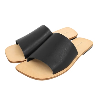 エンダースキーマ 新品同様 カウレザー vachetta slide オールレザースライドサンダル レディース ブラック 3 ur-s-vac 3