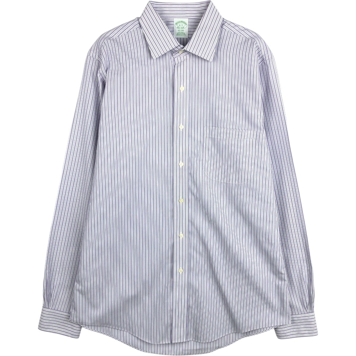 古着 ブルックスブラザーズ Brooks Brothers Est.1818 ワイドカラー 長袖 コットンストライプシャツ メンズL相当/eaa662853